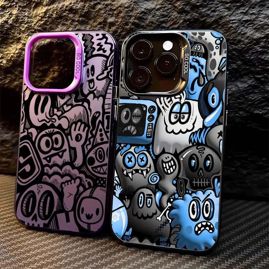 

Graffiti Black Case for iPhone 17 Pro Max 12 Pro 13 11 Air 15 16 14 Plus Phone Cover