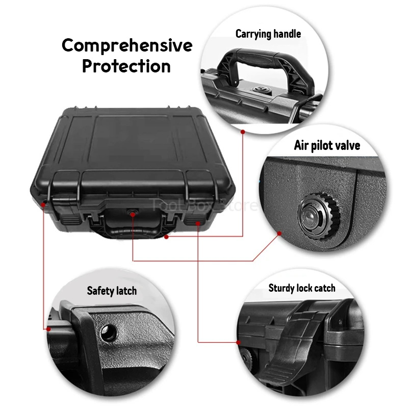 Plastic Gereedschapskist Waterdichte Hard Case Tas Veiligheidsinstrumentkoffer Opbergdoos Koffer Schokbestendige Apparatuur Gereedschapskist