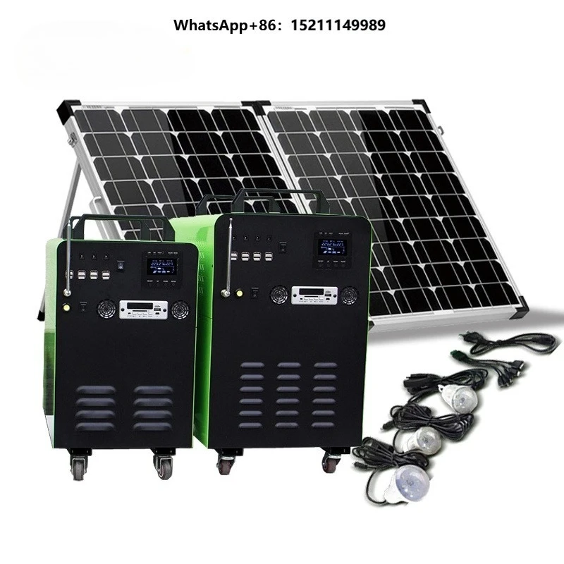 1000W 24VDC  Battery Mini Portable Solar Generator With LED Light & FM Radio System
