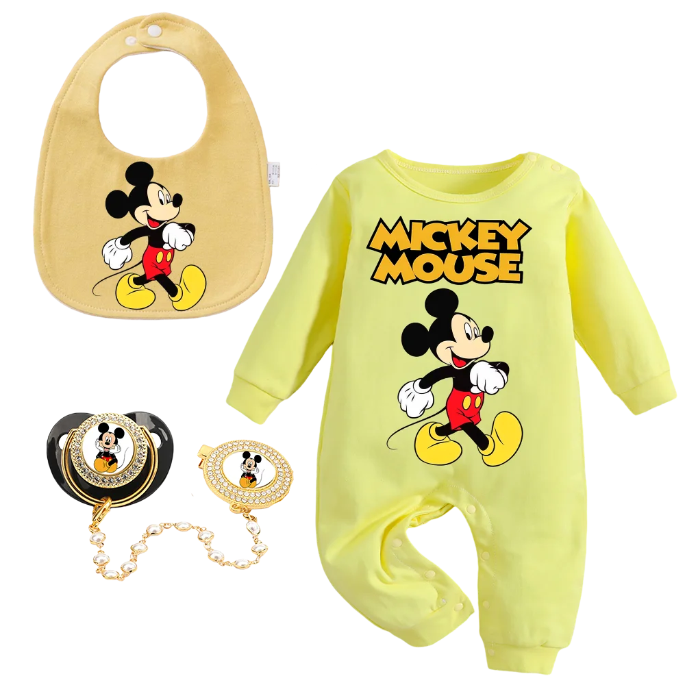 

Wholesale newborn baby clothing baby pacifiers Kawaii chews anime printed chain clips baby jumpsuits baby bibs newborn feeding