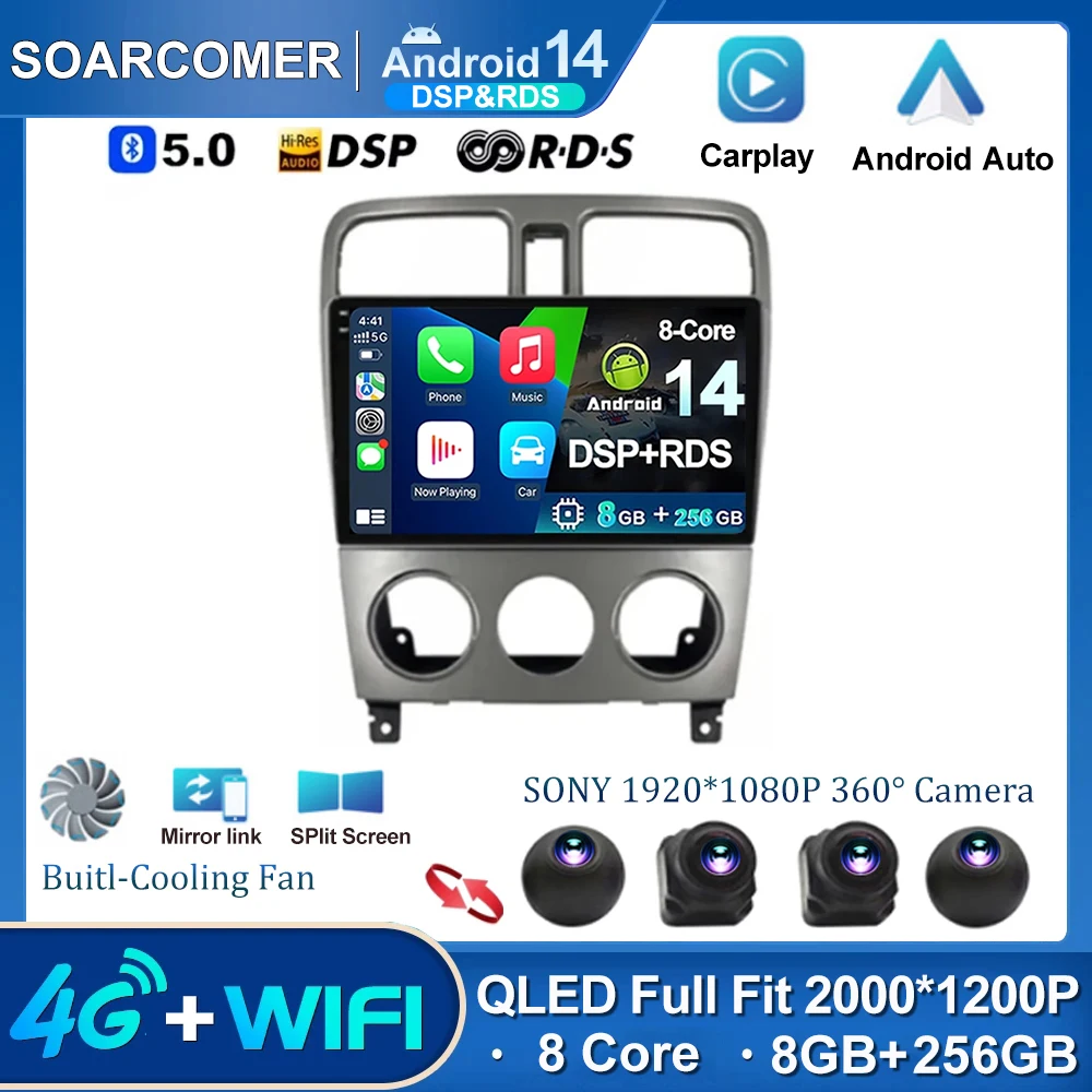 

For Subaru Forester SG 2002 - 2008 Qualcomm snapdragon Android Car radio stereo head unit multimedia player GPS navigation BT