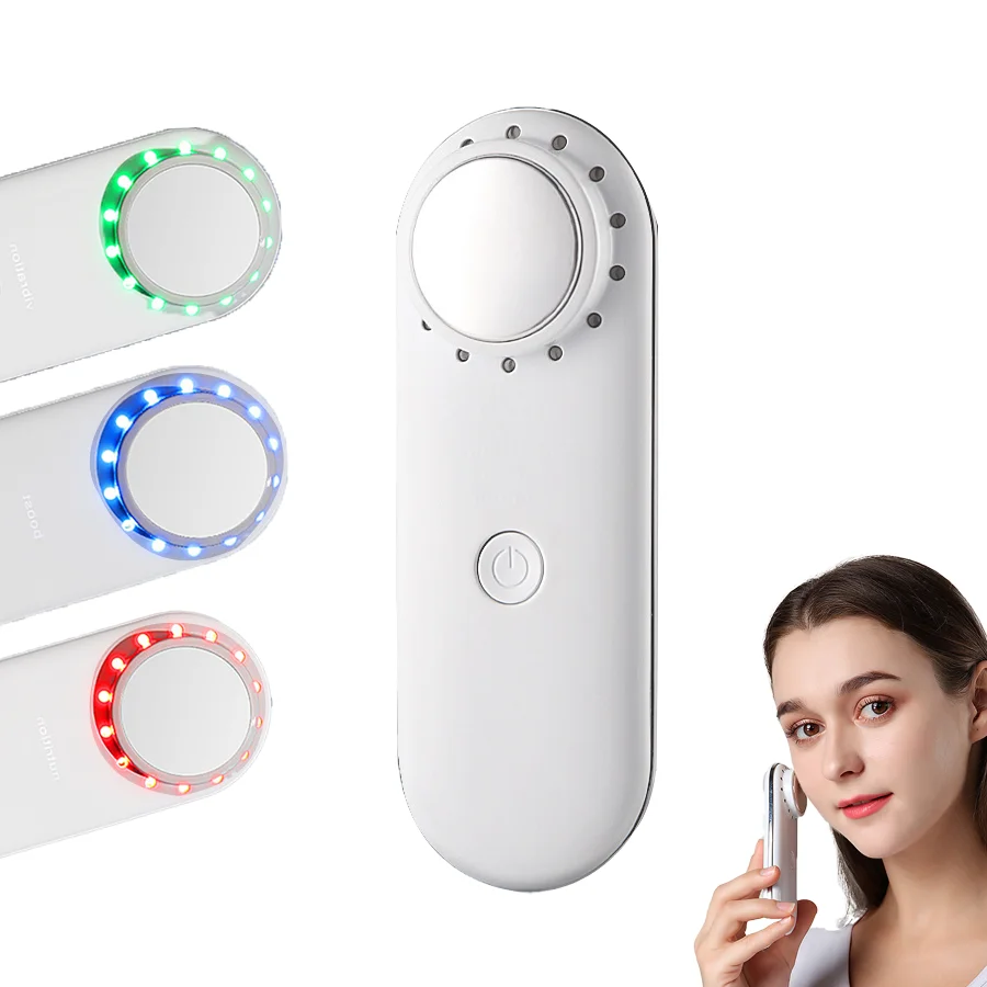 

Cool and Hot Vibration Ionic Essence Infusion Face Beauty Device 3 Color Home Use Handheld Care Tool