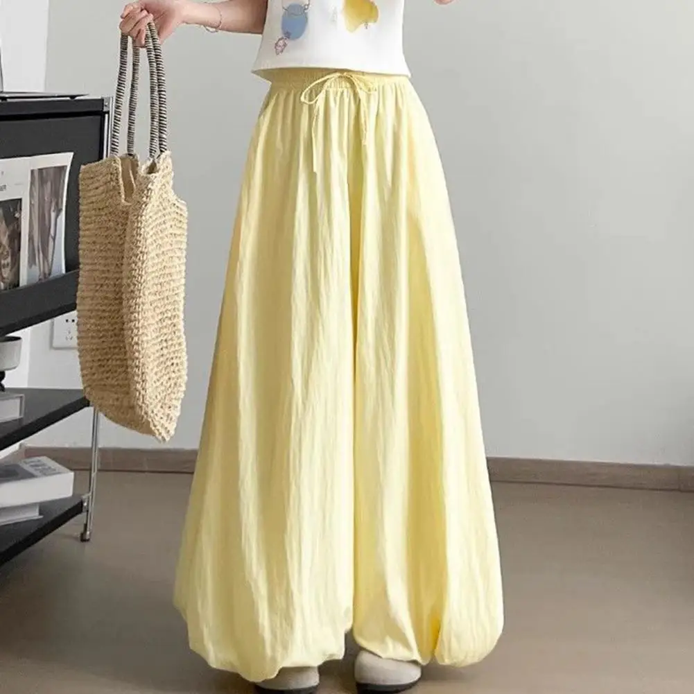 Women's Yellow Flower Bud Skirt Pants High Waist Loose Fit Slimming And Droopin… - Image 5
