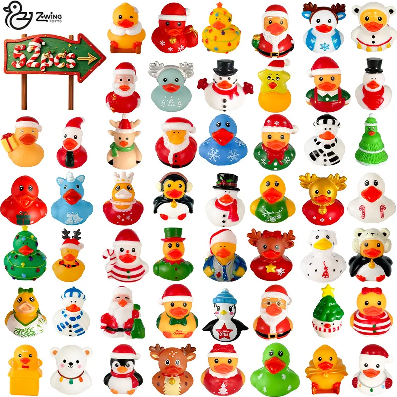 5/10/20pcs Chrismas Rubber Ducks in Bulk, Random Assortment Mini Rubber Duckies, Bulk Party Favors for Toys