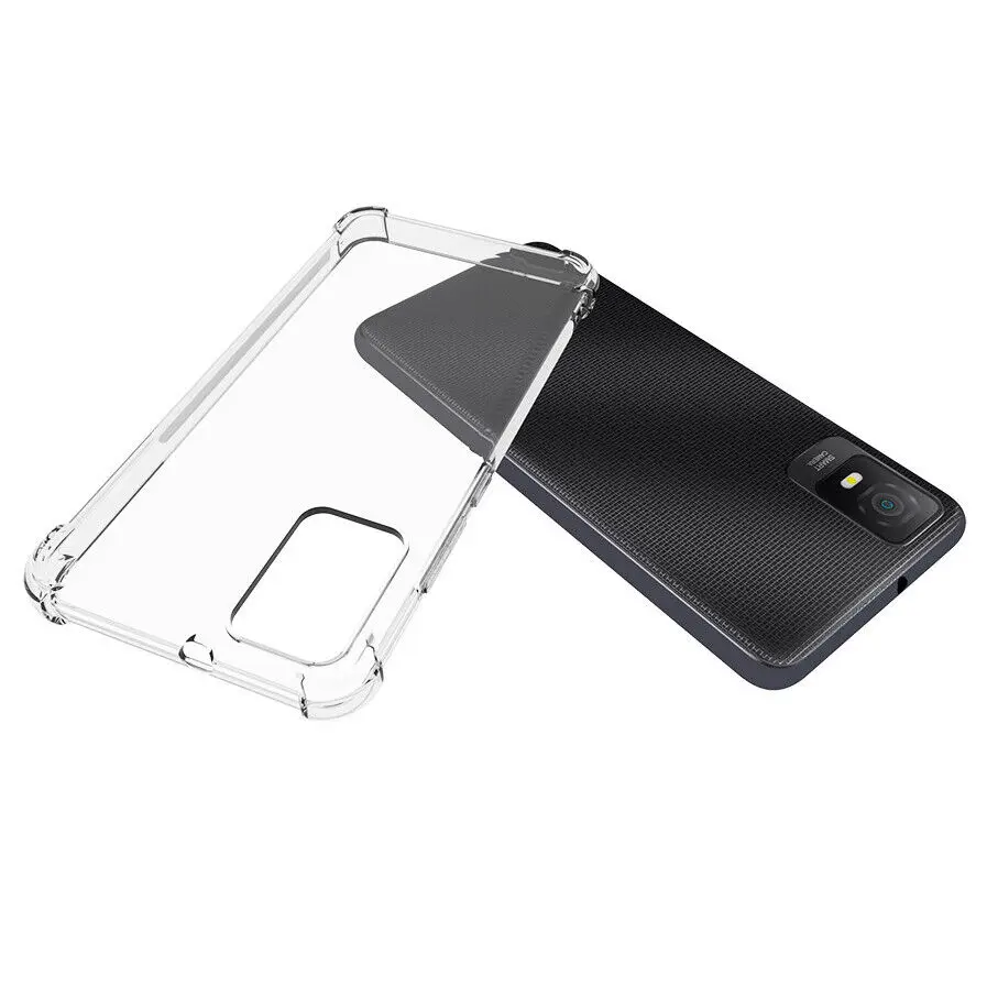 For TCL 403 405 406 408 Shockproof Silicone Rugged TPU Rubber Clear Case CoverSilicone Soft  Cover