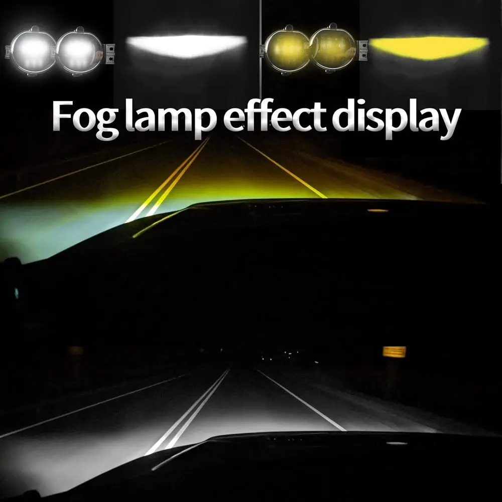 مصابيح ضباب LED لامعة مزدوجة اللون محسنة لـ 2002-2008 دودج رام 1500، 2003-2009 رام 2500/3500، 2004-2006 دورانجو (السائق و Pas) #2