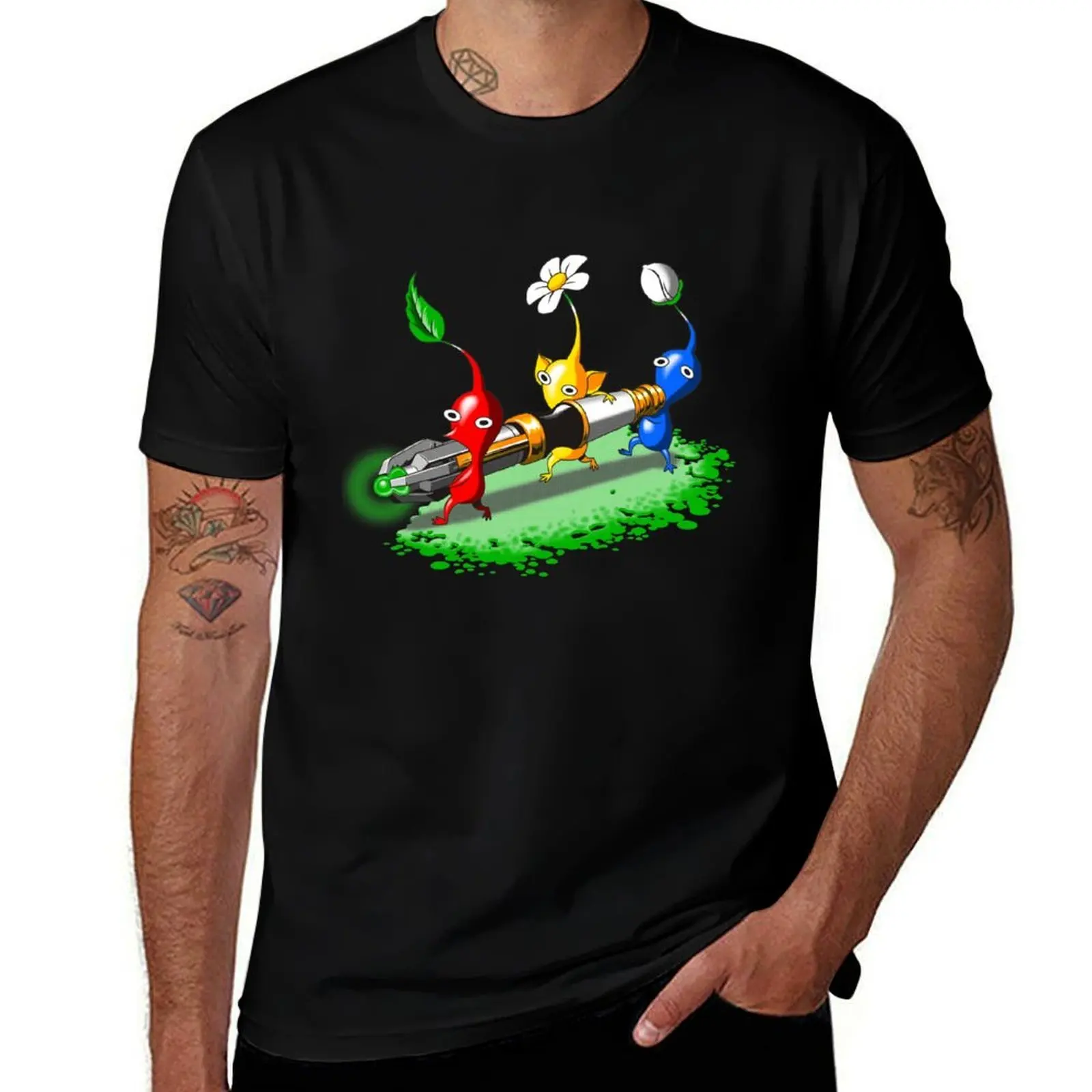 Pikmin Who T-Shirt Fashion Letter Print T-Shirt