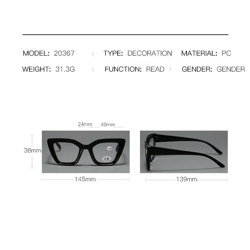 Fashion Butterfly Shape Frame Reading Glasses Women Stylish Cat Eye Anti Blue Light Presbyopia Eyeglasses Large Frame Eyewear
