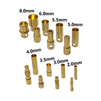20 pair/lot 2.0mm 3.0mm 3.5mm 4.0mm 5.0mm 5.5mm 6.0mm 8.0mm Gold Bullet Banana Connector Plug For ESC Battery Motor ESC