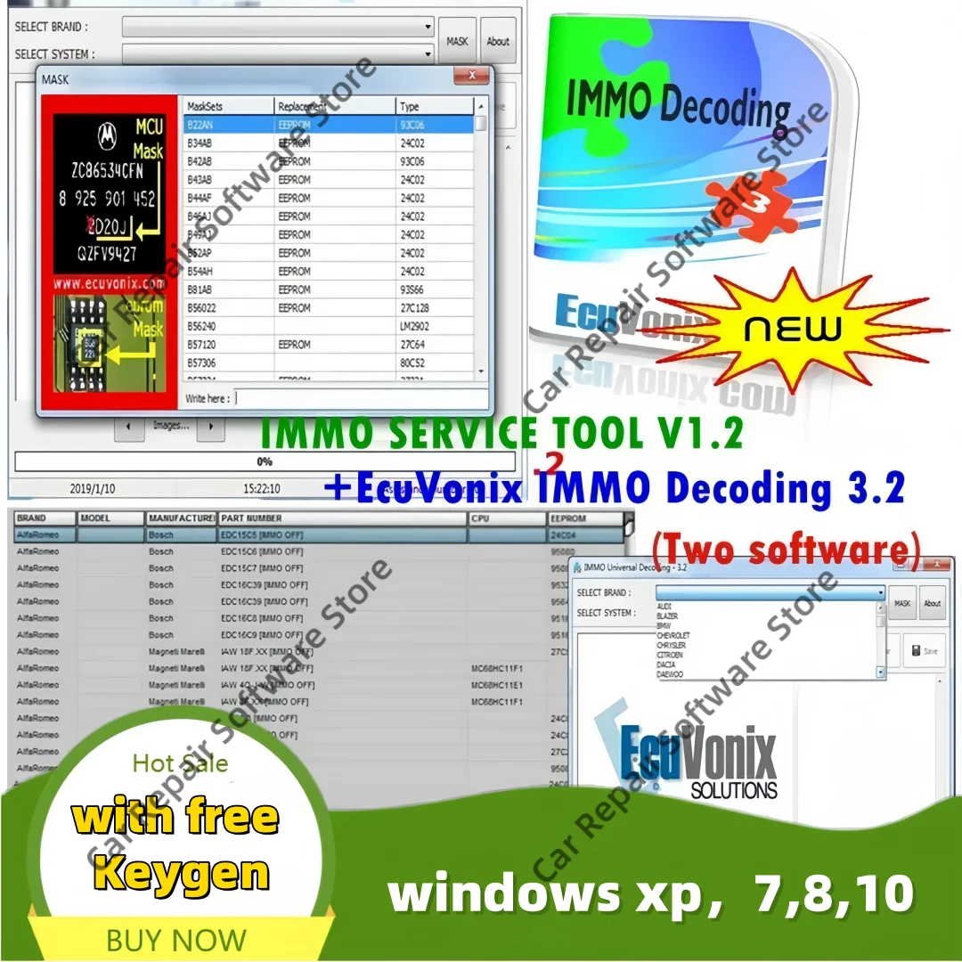 

Горячий EDC IMMO SERVICE TOOL V1.2 Программное обеспечение для ремонта автомобилей PIN-код EcuVonix Decoding V3.2 Immo Off CALCULATOR BSI VDO DASHBOARD
