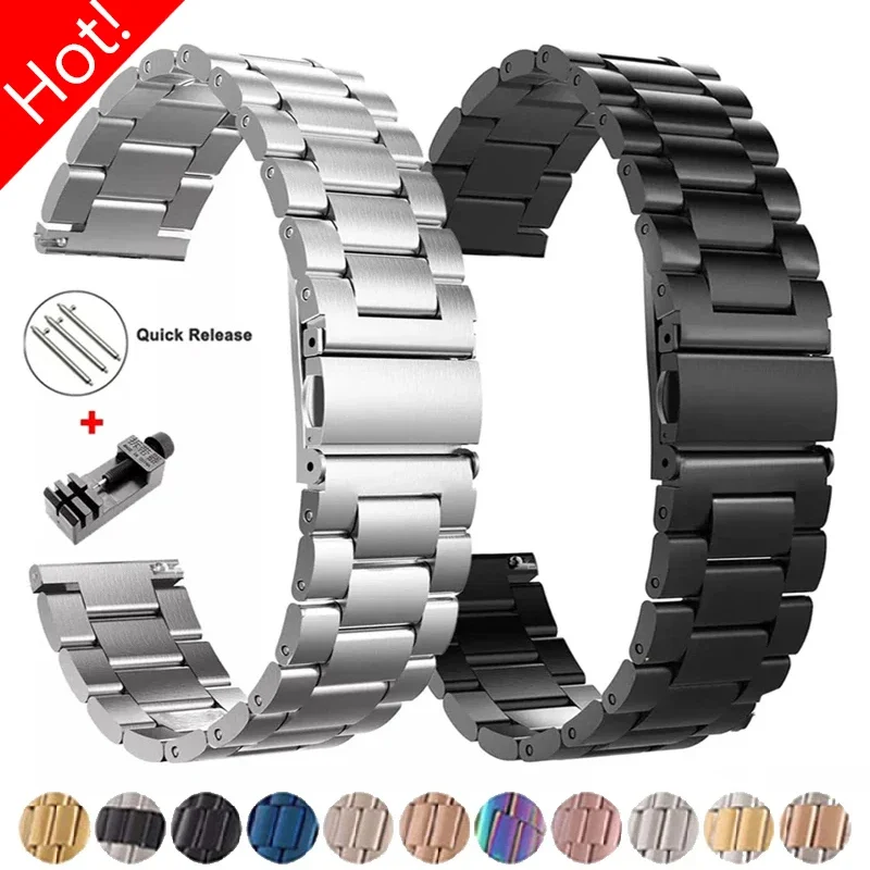 22mm 20mm Strap for Samsung Galaxy Gear S3 Watchband 6 5 4 6Classic Active2 Stainless Steel Bracelet for Huawei GT3 4Pro Amazfit