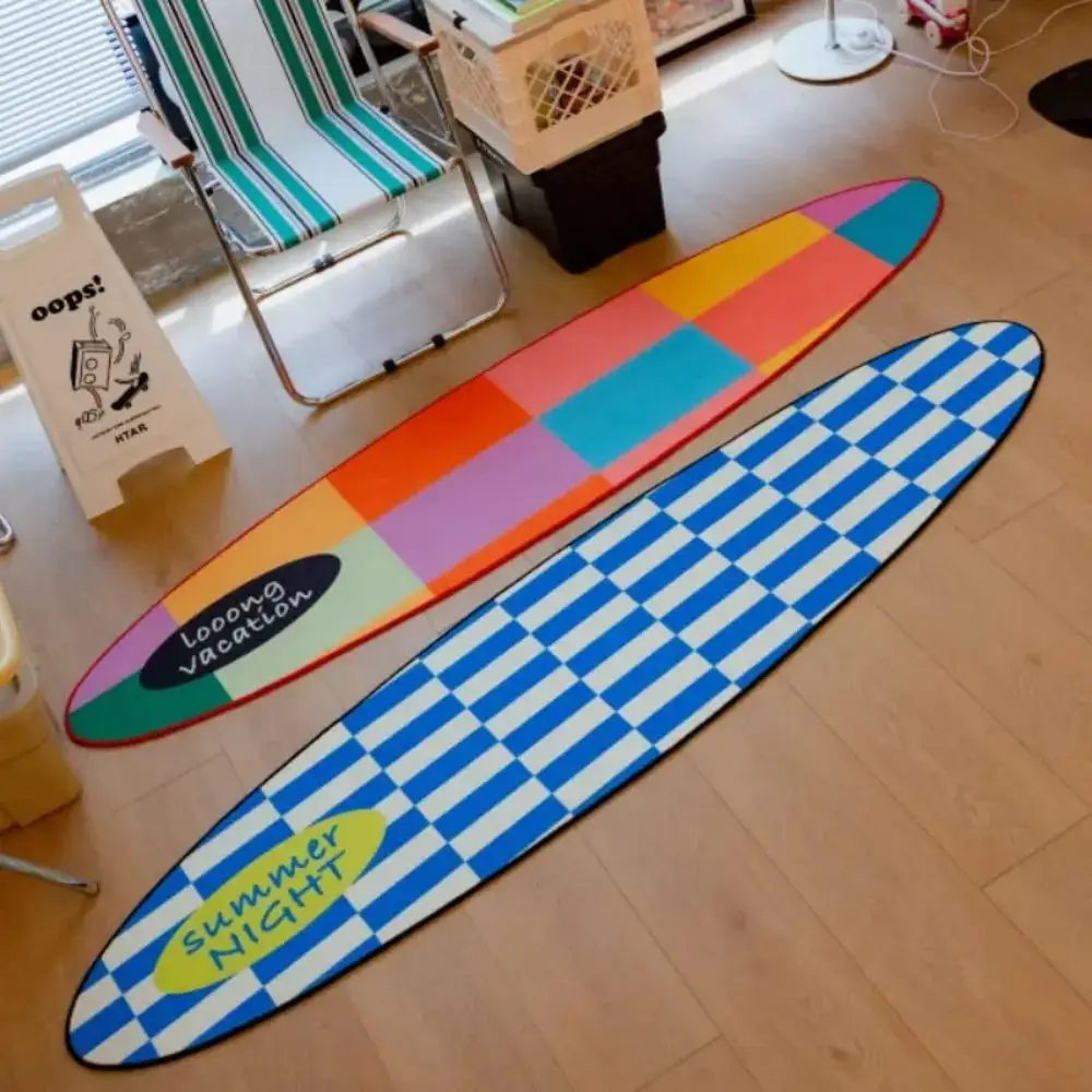 VIKAMA Creative Design Summer Surfboard Carpet Home Decor, Soft And Absorbent, Suitable For Bedroom And Living Room Floor Mats