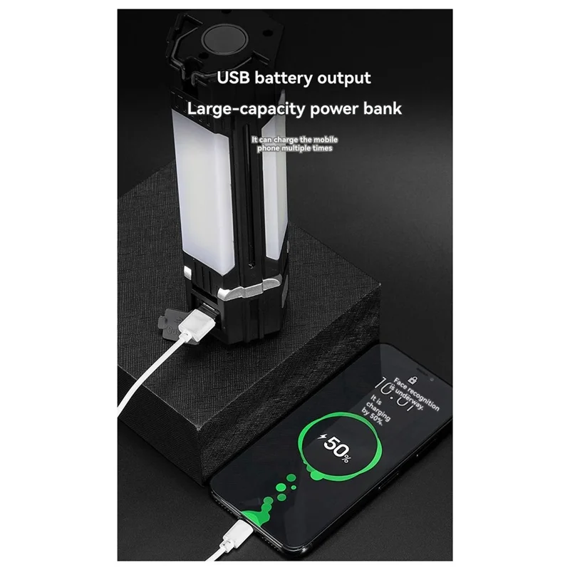 3000MAH Flashlight Adjustable Work Light Portable Camping Light Repair Light USB Rechargeable Warning Light-AB01