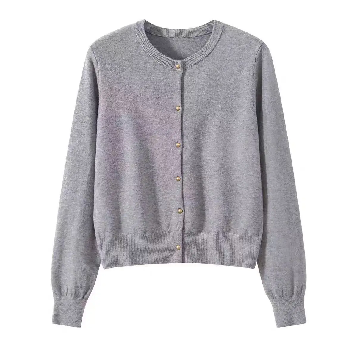 New Fashionable Merino Wool Button Cardigan For Autumn And Winter, A Simple Korean-Style Round-Neck Long-Sleeved Women's Top-273 - Image 3