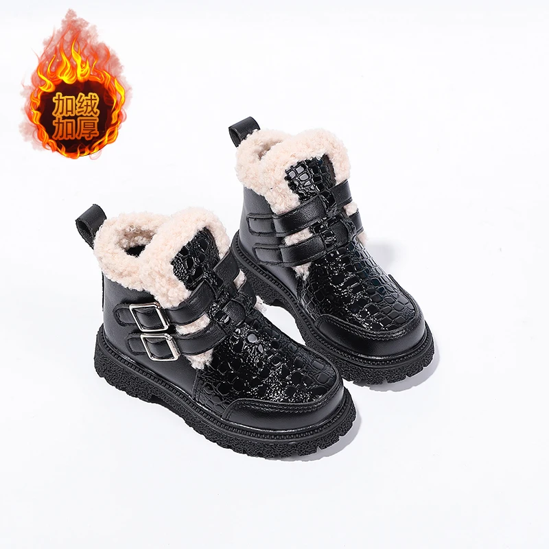 

New Children's snow boots and girls' short boots Children's cotton boots New winter cotton boots with thickened lining
