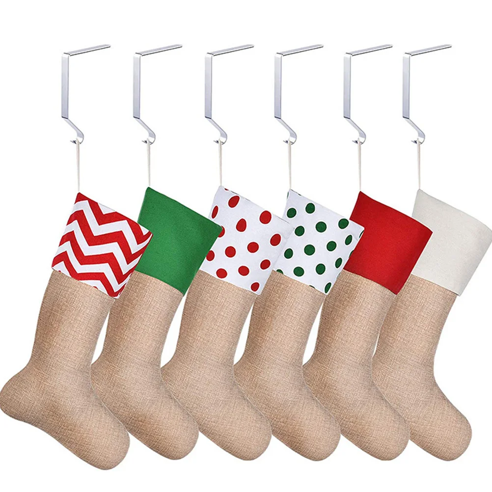 

2Pcs Xmas Stocking Holders Premium Metal Multi-Purpose Fireplace Mantel Hooks Christmas Stocking Metal Holders Xmas Sock Hanger