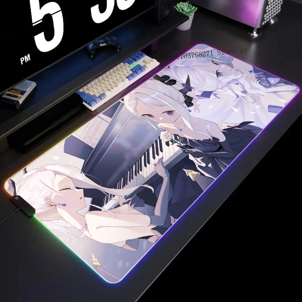 

Game Girl Sorasaki Hina Blue Archive Mousepad XXL RGB Gaming Mouse Pads HD Black Gamer Accessories Large LED