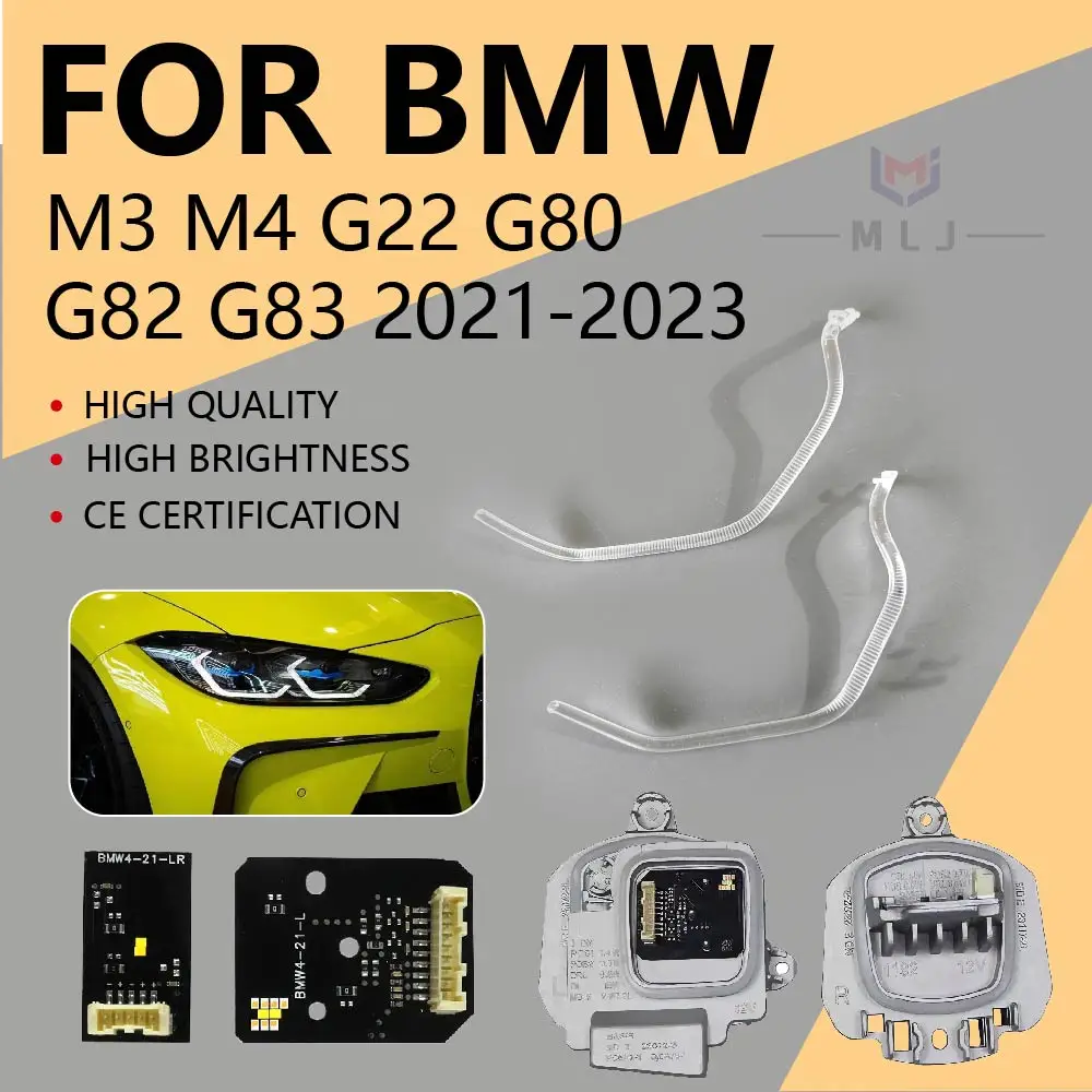 

New Arrival For BMW M3 M4 G22 G80 G82 G83 2021-2023 DRL Ballast Module Light Guide Tube Angel Eye PVC Board Chip Car Accessories