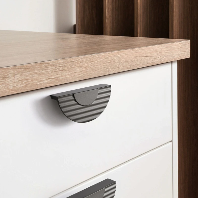 خزانة خفيفة الوزن بفتحة واحدة شبه دائرية من سبائك الزنك لخزانة الأحذية وخزانة النبيذ وأبواب الخزانة #3