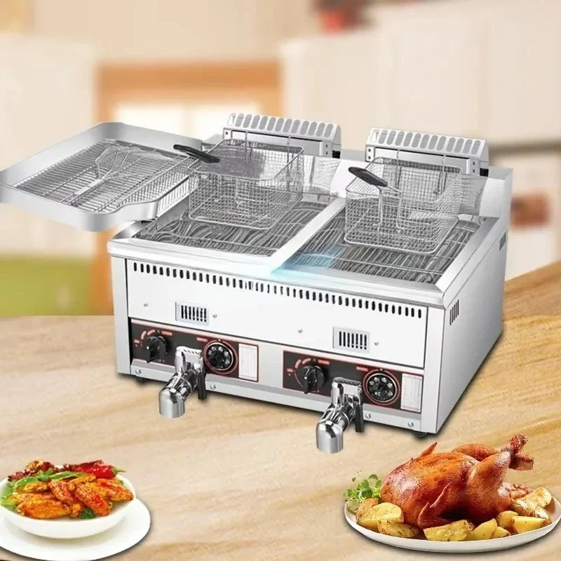 12L+12L Hot Selling Potato Cs Chicken Deep Fryer Commercial Propane Cooker rtified In Stock For Catering Fast Now