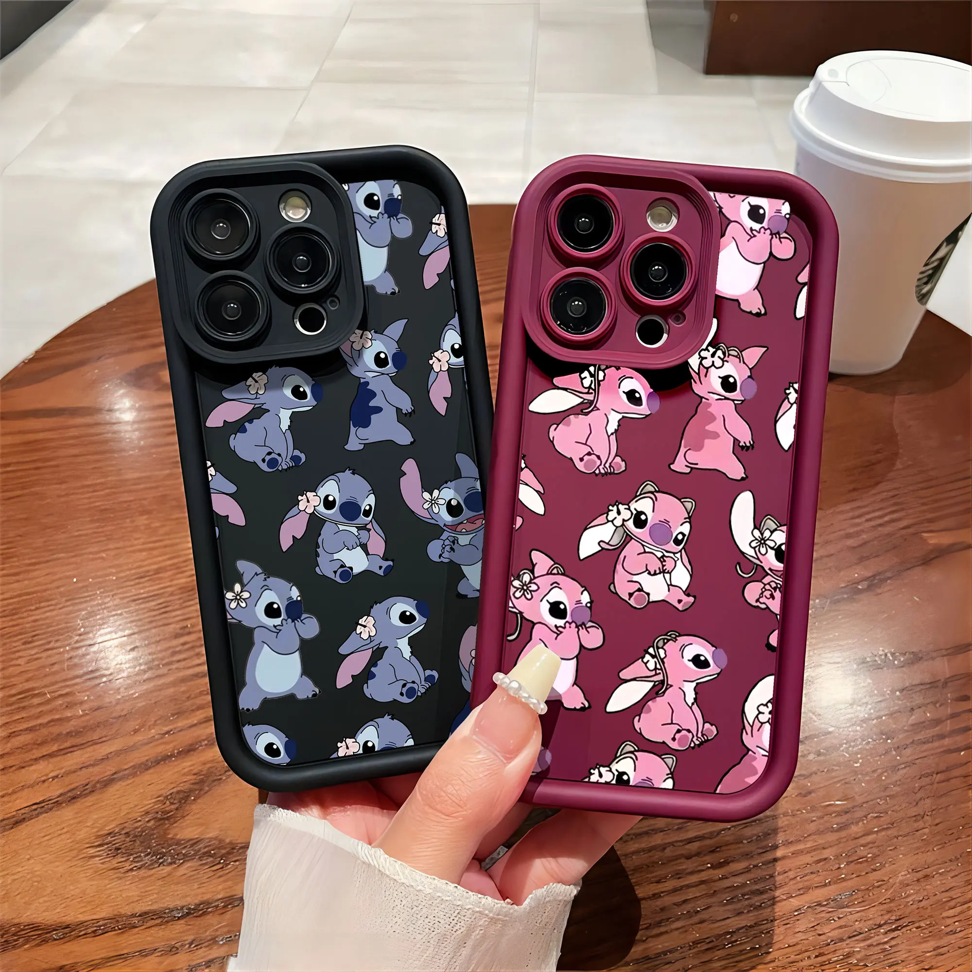 Funny Yk2 Stitch Disneys Phone Case for IPhone 16 15 14 13 12 11 Pro Max Mini XR XS X 7 8 Plus Soft TPU Back Cover