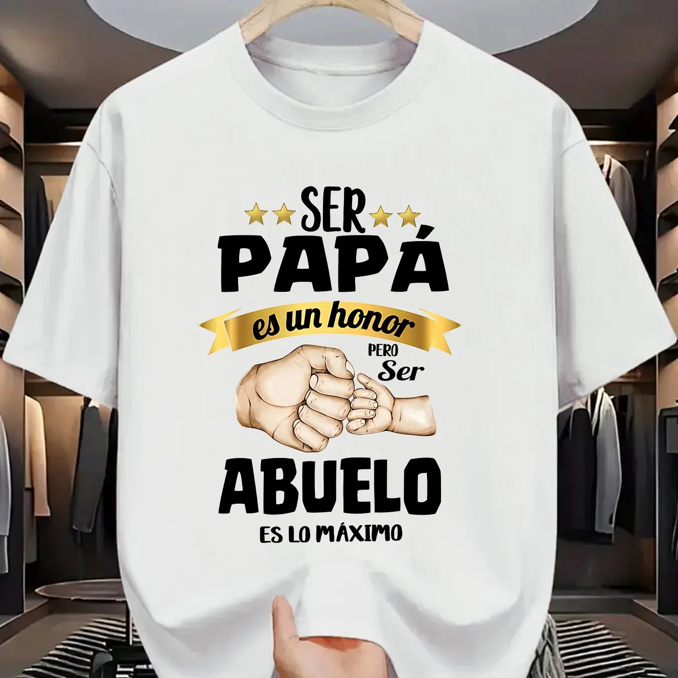Grandpa Gift Spanish Graphic Tee Being a Father is an Honor Short Sleeve T-Shirt Men's Trip Casual
