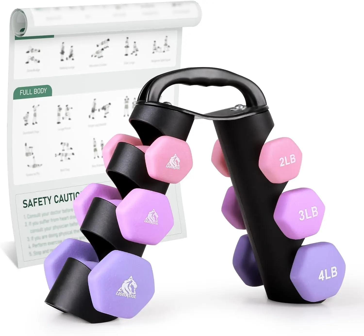 

Set of 2Coated Dumbbell Hand Weights Anti Slip and Anti RollDumbbells in Pair for Strength Training Resistance Training
