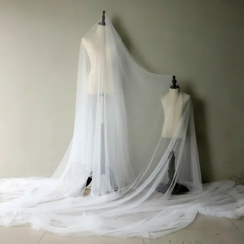 NEW 300cm Width Soft Mesh Tulle Fabric Swiss Sheer Tulle for Illusion Bridal Veils Wedding Dress White Ivory Beige Off White