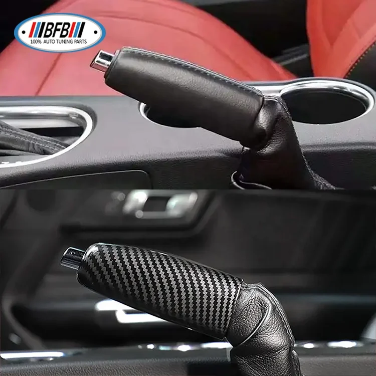 

Real Carbon Fiber Hand Brake Cover Grip Custom Interior Kit For Ford Mustang 2015+ Cars