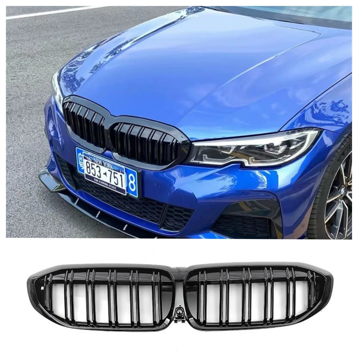 

For BMW 3 Series G20 (2020-2022) Double Slat Front Kidney Grille - ABS Material