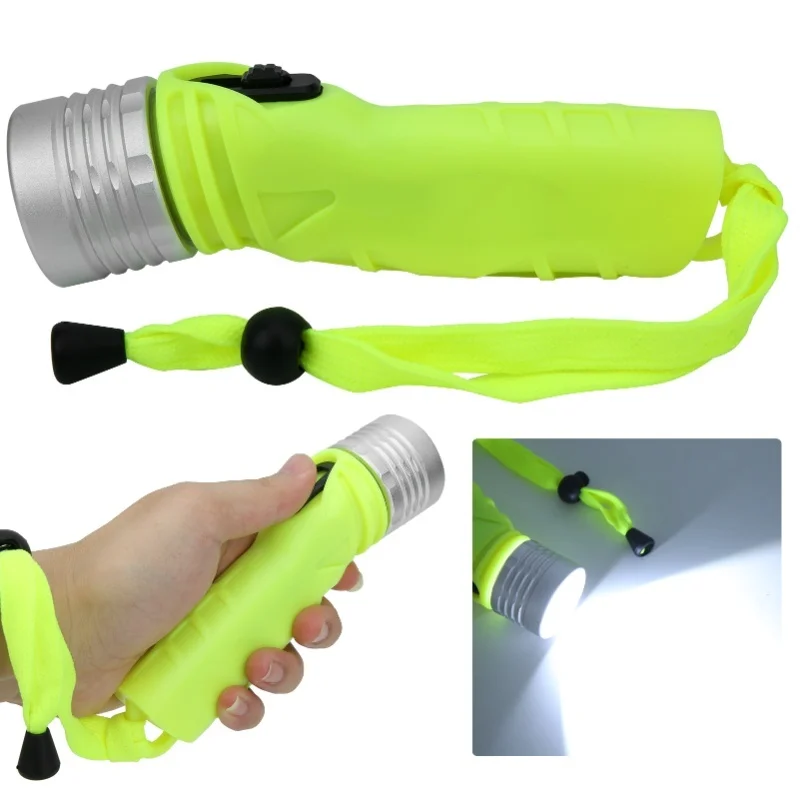 D5 Diving Torch Aluminium Alloy Diving Flashlight LED Water Resistant Strong Light For Camping Exploring Cycling Lighting 4 X AA