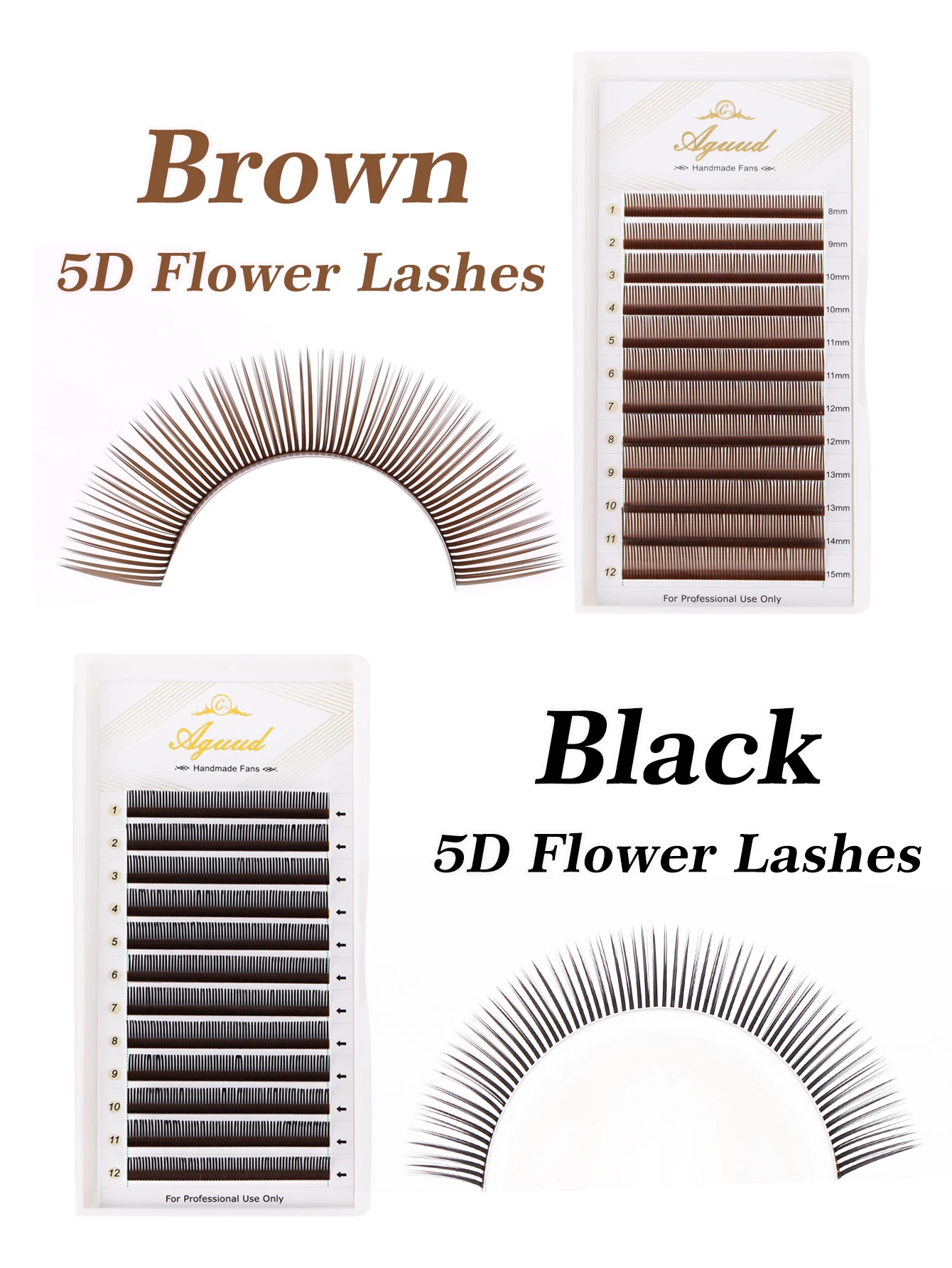 AGUUD ﻿ 5D Closed Premade Volumen-Wimpernverlängerungen 5D Flower Wet Lashes Easy Fanning Flowering Fairy Angel Faux Mink Lash – Detail 9