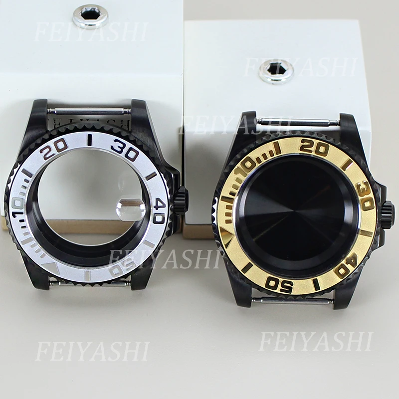 

Black 40mm PVD Watch Case 316L Stainless Steel For Seiko NH35 NH34 NH36 NH38 Miyota 8215 ETA 2824 Movement 28.5mm Dial Hot Sale