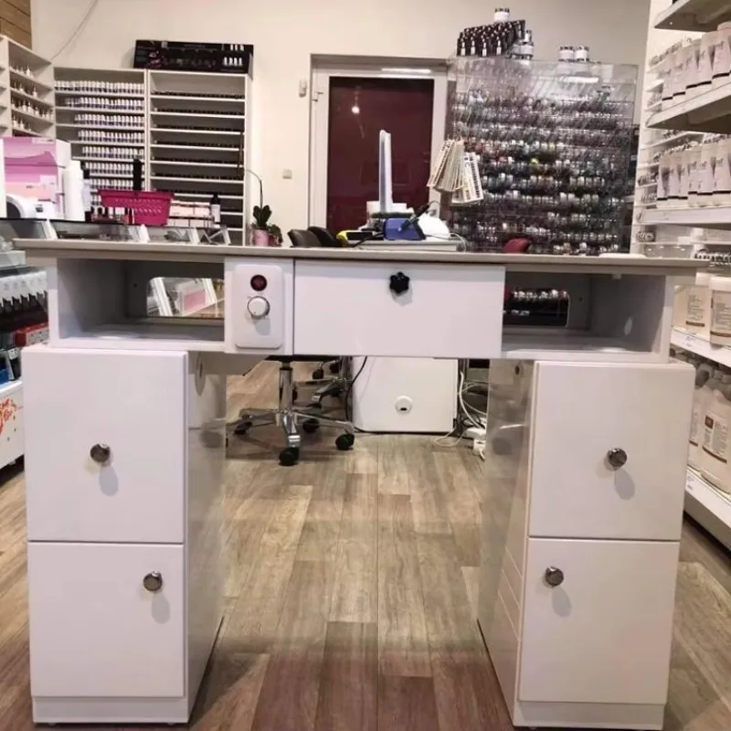 manicure table with vents and drawers, contemporary wood for salon furniture, no dust collector