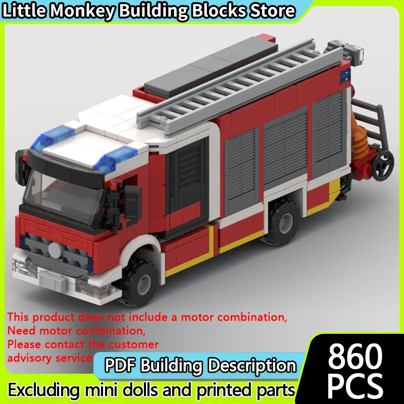 

Urban Rescue Vehicles Model MOC Building Bricks Atego Magirus HLF 20 Modular Technology Children Holiday Gifts Assemble Toy Suit
