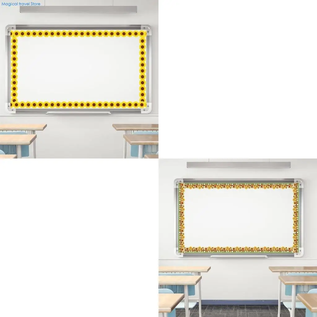N2UB 10m Flowers Classroom Borders Back-to-School Bulletin Board Trim Decorations Flowers Bulletin Board Borders