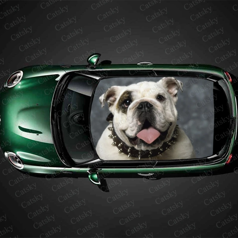 Bulldog Car roof sticker wrap racing SUV accessories packaging painting PVC car accessories graphic decals