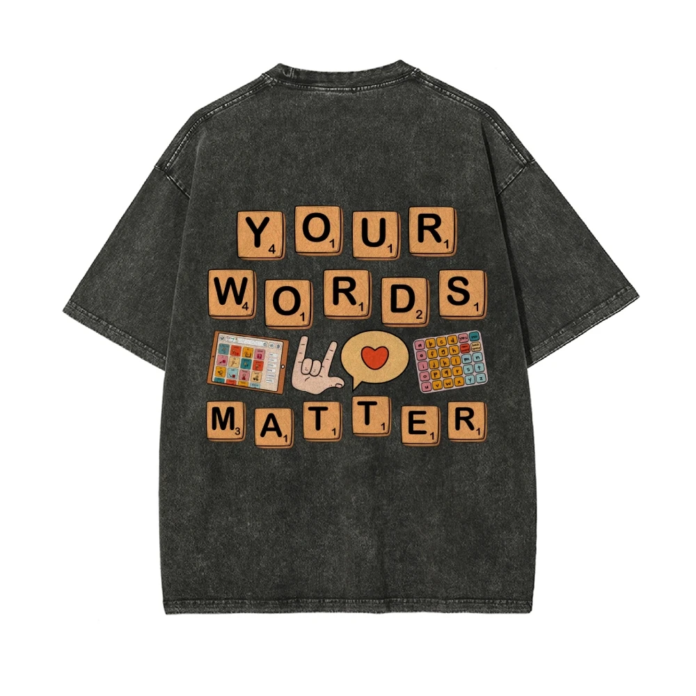 Back Flower Print Short Sleeve Y2k Tops Casual Tees 2024 Vintage Snowflake Washed T-Shirt Luxury Brand 100% Cotton Tops Tees