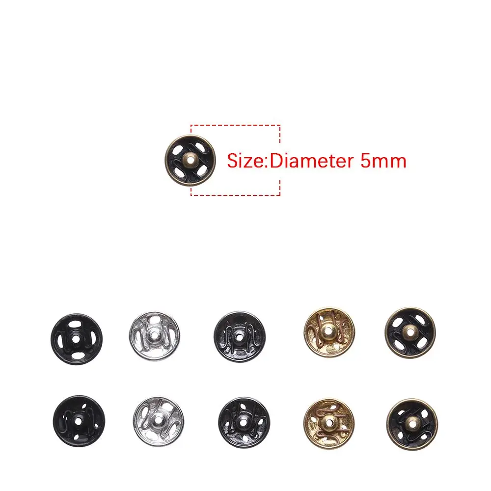 10/24pcs 5mm Invisible Snap Craft Metal Buckles Mini Buttons DIY Doll Clothes Clothing Sewing Buckle