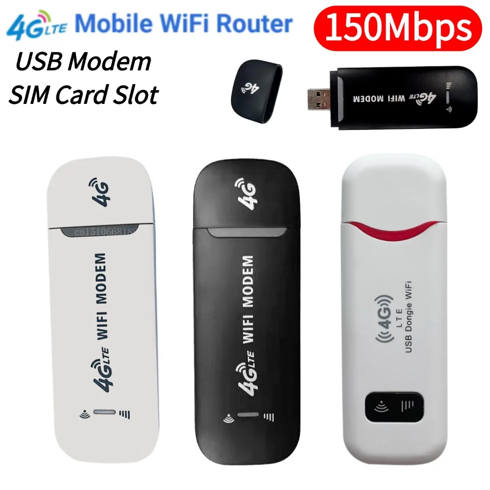 

4G LTE USB Modem Dongle 150Mbps Wireless WiFi Mobile Router SIM Card Network Card Pocket WiFi Router for Home Office