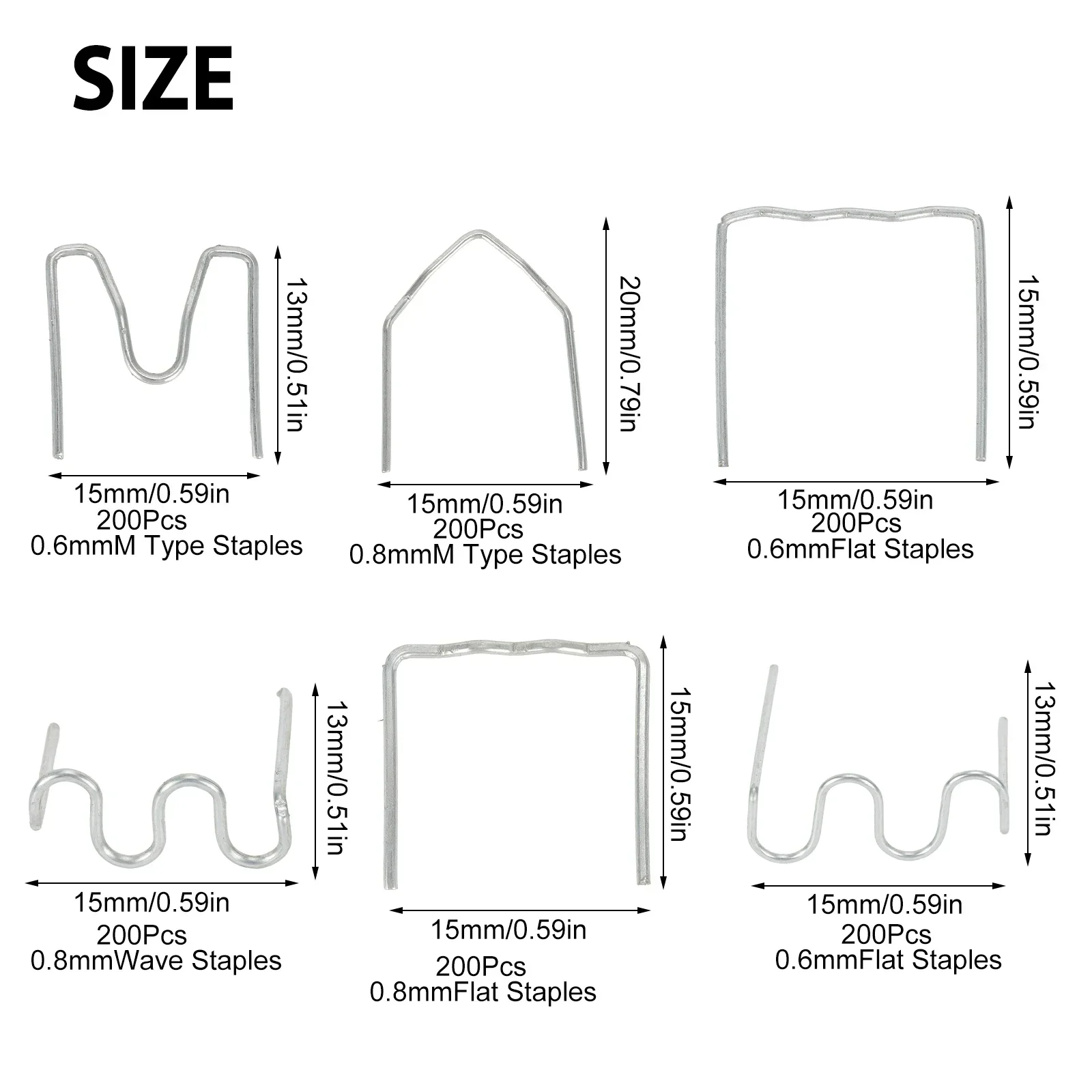 Workshop Equipment Power Tool Parts Flat Staples Wave Staples High Quality Stainless Steel Oxidation Resistance