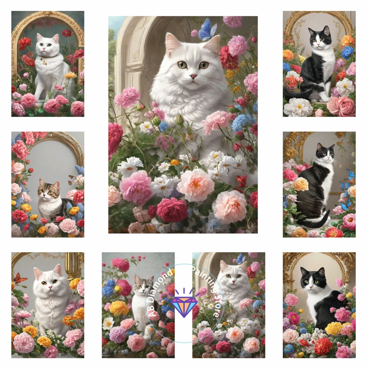 

AB Diamond Painting New Black Cat Flower Scenery Embroidery Mosaic 5d Diy Cross stitch Cross Art Gift Crafts Home Decor Gift