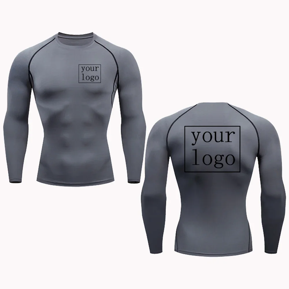 T-shirt de compression personnalisé pour hommes et femmes, haut à séchage rapide, logo imprimé, design original, entraînement de jogging, salle de sport, votre design, nouveau