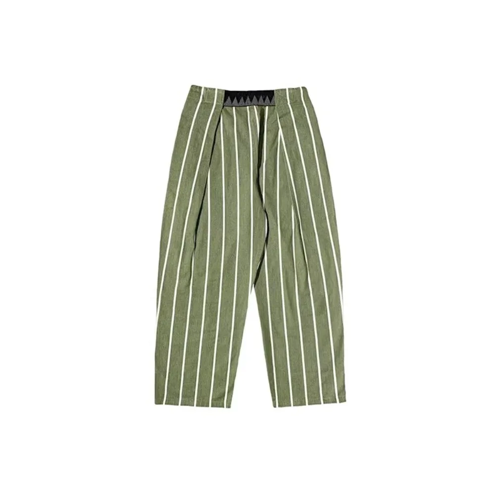 KAPITAL Hirata Retro Washed Men's Spring Autumn Striped Loose Casual Wide Leg Pants
