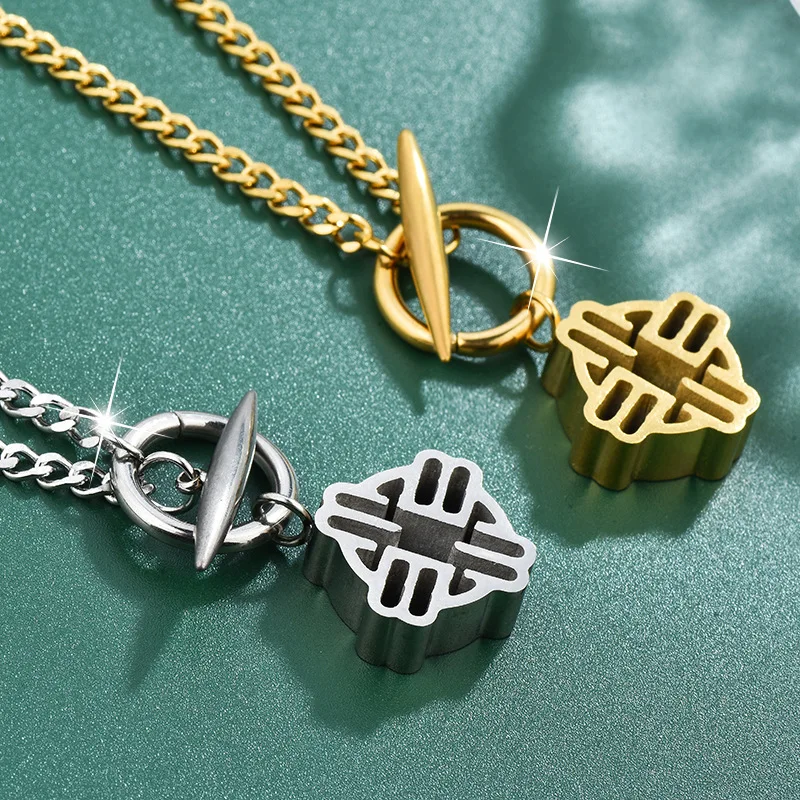 

Brand-new titanium steel non-fading pendant necklace, women's jewelry, letter MB, autumn and winter sweater chain