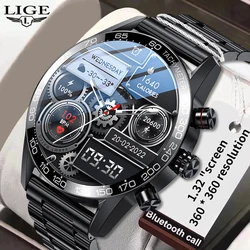 LIGE Business Watch For Men Smart Watch AMOLED HD Screen Smartwatch Bluetooth Calling IP67 Waterproof Smart Bracelet Full Touch