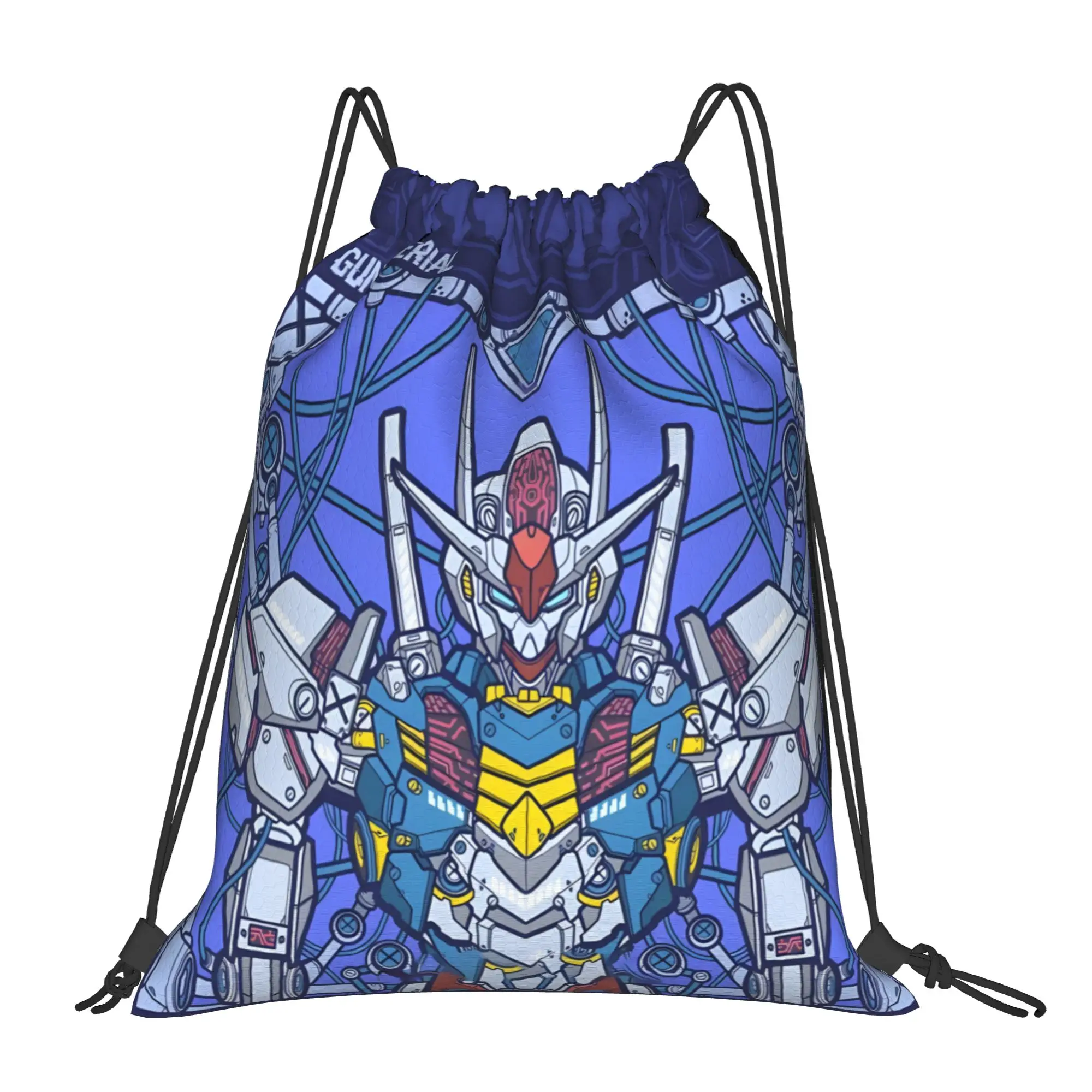 1 pc Aerial Gundam the Witch from Mercury Anime  Kawaii Drawstring Bags Sports Shoe Clothes Storage Multi-function Teen Portable