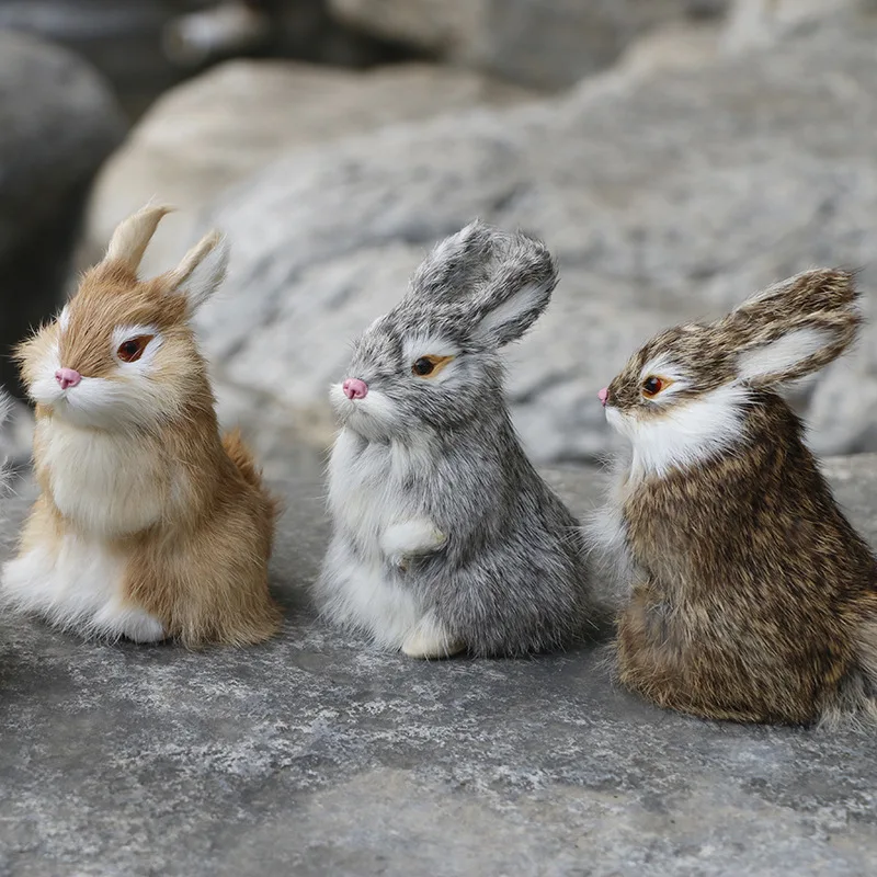 Simulated Rabbit Animal Model Rabbit Household Decorations Rabbit Fur Crafts Gifts