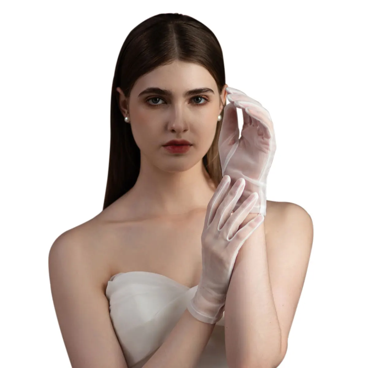 Gants classiques en tulle doux pour femmes, gants de mariée courts blancs, gants de demoiselle d\'honneur, gants de Rhde reconstitution historique,