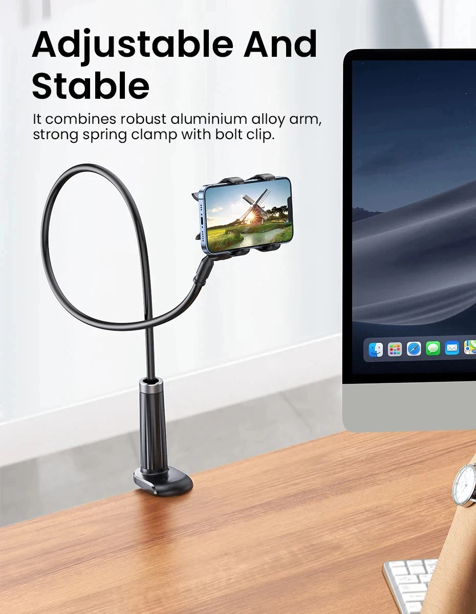 90 cm Telefonhalter Ständer Lazy Bracket Kopfstütze Bett 360 Flexible lange Arme Klemmhalterung für iPhone Samsung und 3,5 ~ 6,7 Zoll Gerät – Detail 4